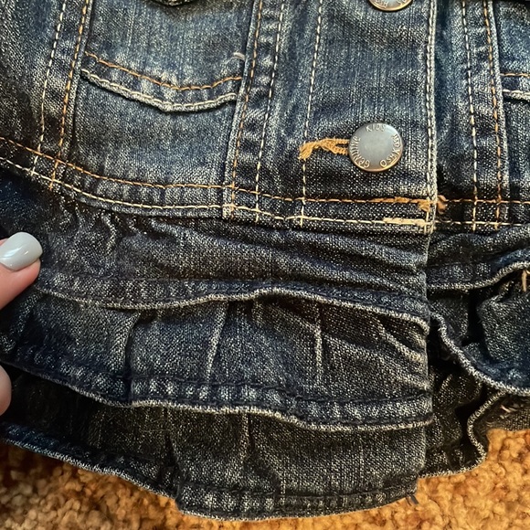 Osh Kosh Toddler Denim Jean Jacket with Ruffle Waist Line - Picture 2 of 3